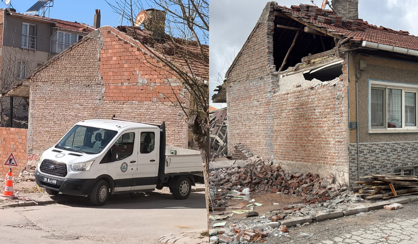Eskişehir'de yol genişletme çalışması sırasında evin bahçe duvarı yıkılmıştı: "Deprem kentinde yama tamiratı"