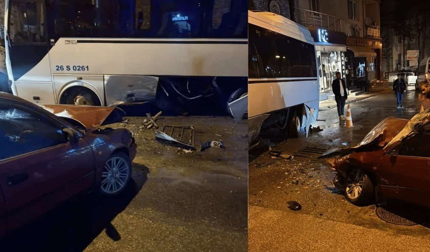 Eskişehir'de aşırı hız kaza getirdi: Otomobil ile otobüs çarpıştı