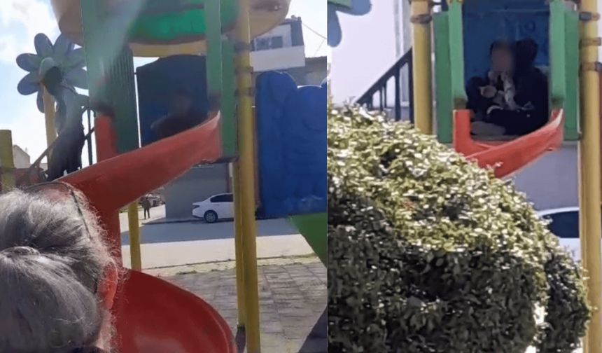 Eskişehir'de çocuk parkında endişelendiren görüntü! Muhtar tepki gösterdi