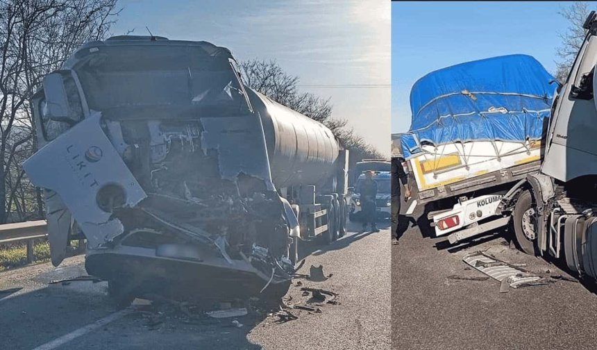 Eskişehir yolunda 2 TIR çarpıştı: Yaralı var