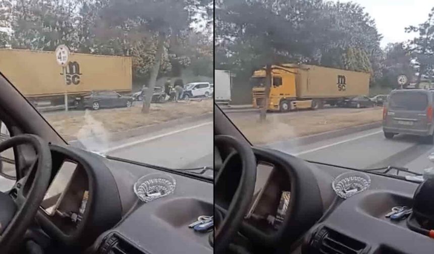 Eskişehir’de zincirleme kaza: Otomobil tırın altına girdi