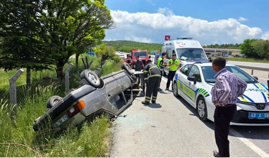 Yoldan çıkan otomobil takla atarak savruldu: Yaralılar var!