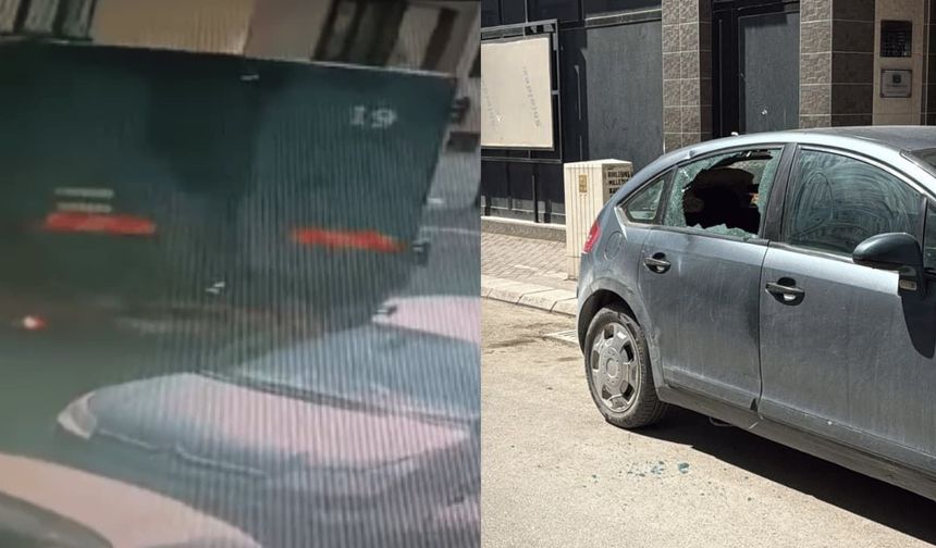 Eskişehir'de belediyeye ait atık toplama aracı park halindeki otomobile çarptı