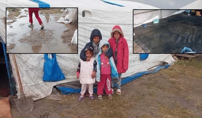 Eskişehir'de mevsimlik işçilerin çadırlarını su bastı