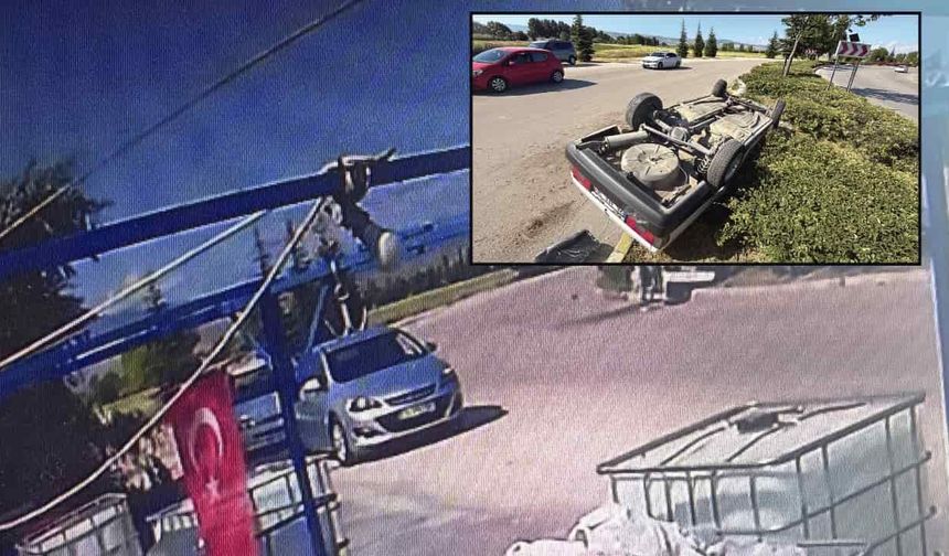 Eskişehir'de takla atan otomobilde 2 kişi yaralandı