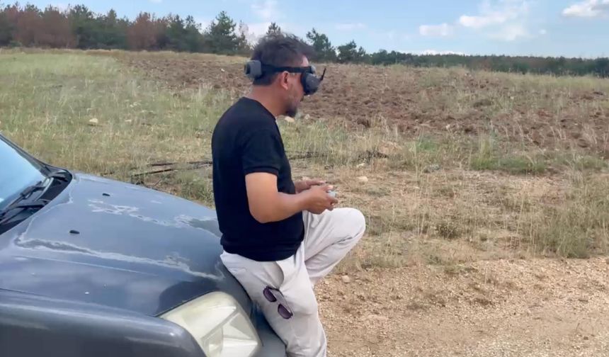 Eskişehir'de kayıplara karışan gebe inek dronla arandı