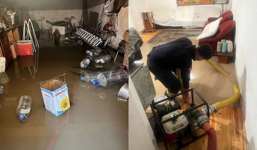 Sağanak yağışın vurduğu Eskişehir'de ekipler gece boyunca mesai yaptı