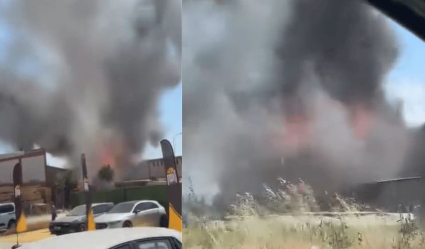 Son dakika: EMKO Sanayi Sitesi'nde yangın, işçiler tahliye edildi