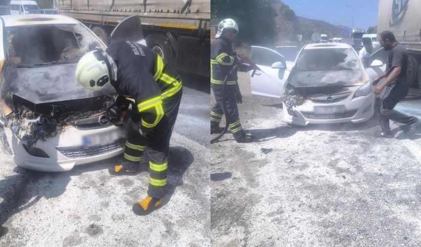 Eskişehir yolunda aracın motor kısmından dumanlar yükseldi