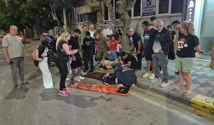 Eskişehir'de bisikletli çocuklara çarpmamak isterken hastanelik oldu