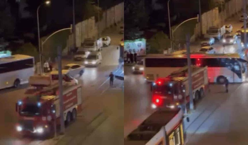 Eskişehir'de itfaiye ve kamyonet çarpıştı: Tramvay seferleri aksadı