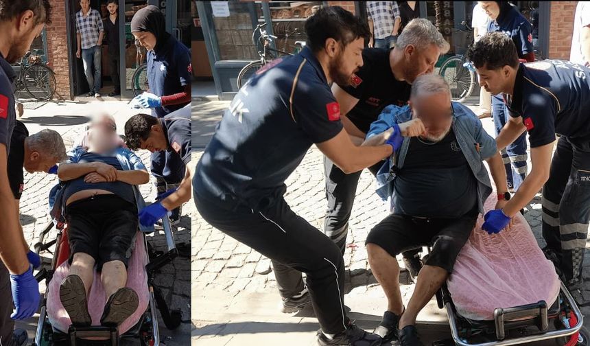 Eskişehir'de kaldırımda yürüyen adam hastanelik oldu