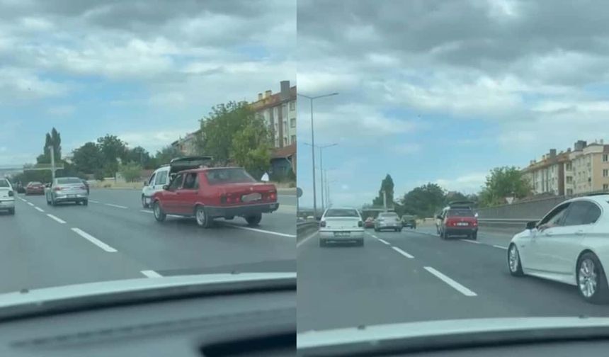 Aniden şerit değiştirdi: Eskişehir Çevre Yolu'nda kazaya davetiye çıkarttı!