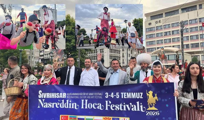 Nasreddin Hoca Festivali korteji Eskişehir’de renkli görüntülere sahne oldu