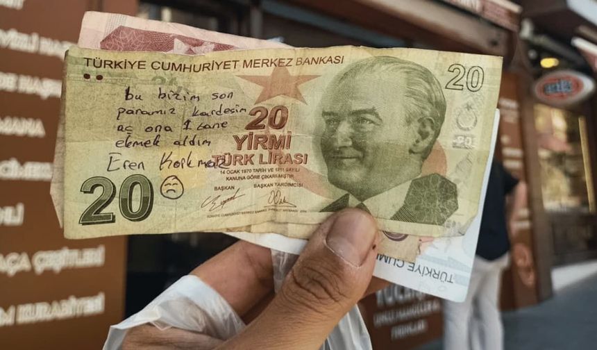 Eskişehir'de paranın üzerine yazılan not yürekleri burktu