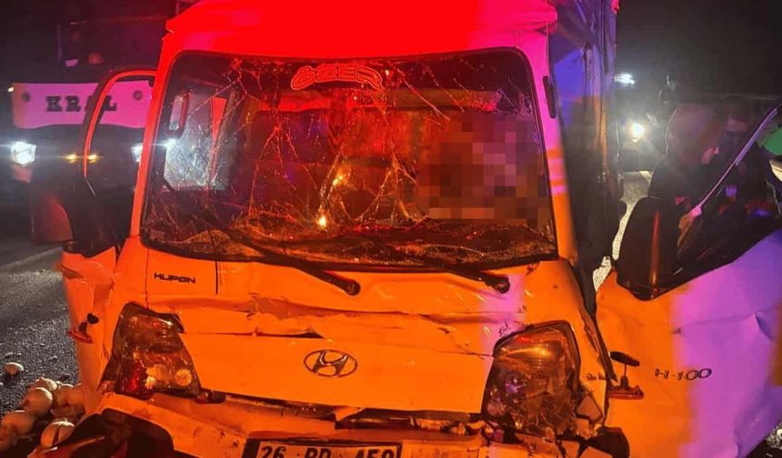 Eskişehir yolunda can pazarı: Kamyonet sürücüsü araçta sıkışarak hayatını kaybetti