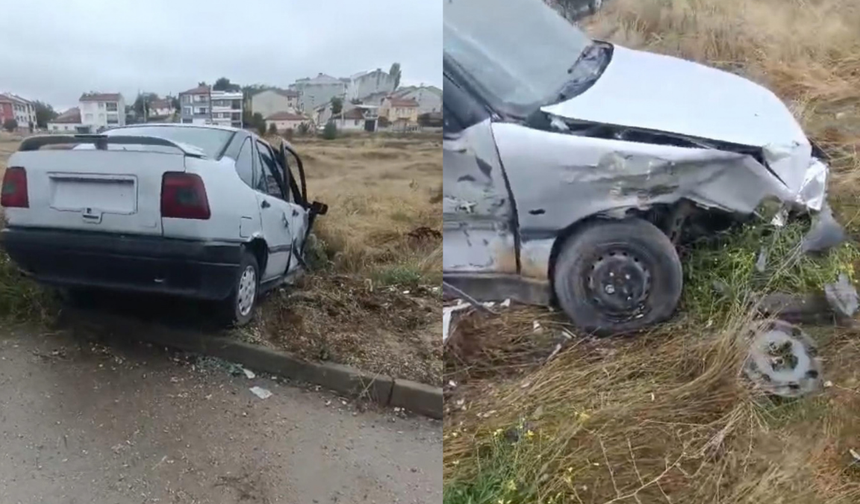 Eskişehir'de park halindeki araca çaptılar: Otomobil hurdaya döndü!