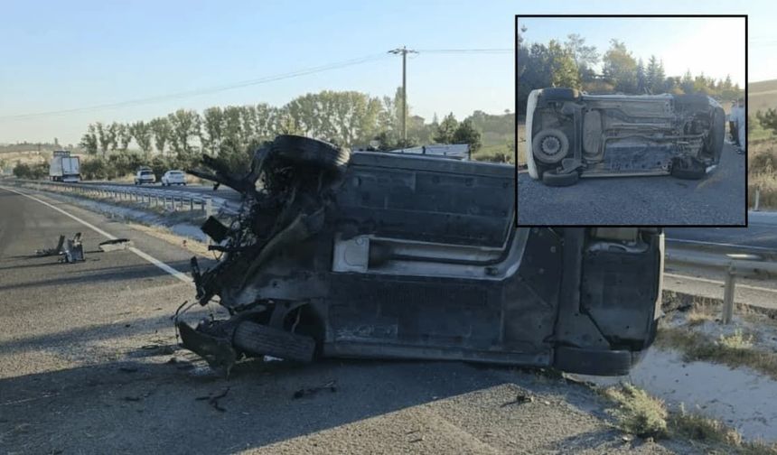 Sivrihisar'da üst üste kazalar! Araçlar yan yattı