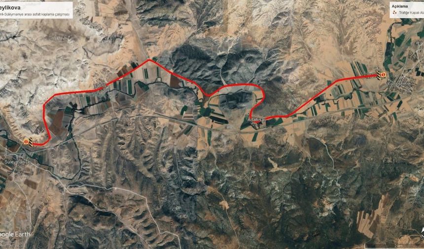 Eskişehir'de Adahisar-Yalınlı-Süleymaniye yolu 20 gün boyunca trafiğe kapatılacak