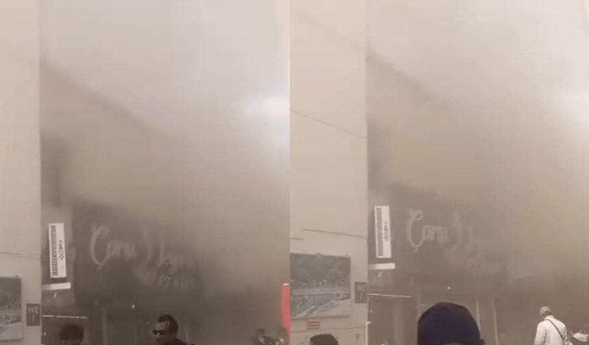 Taşbaşı Çarşısı’nda yangın! Dumanlar her yeri sardı