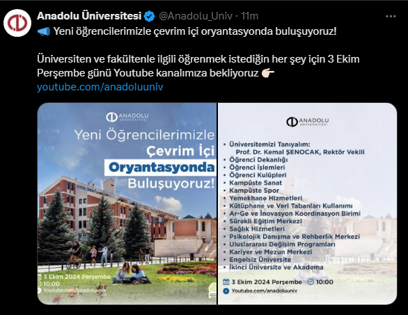 Anadolu Üniversitesi Oryantasyon