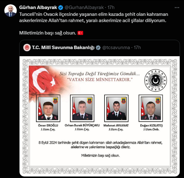 Gürhan Albayrak Taziye Mesajı-1