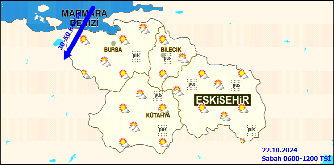 Meteoroloji Eskişehir Hava 22 Ekim