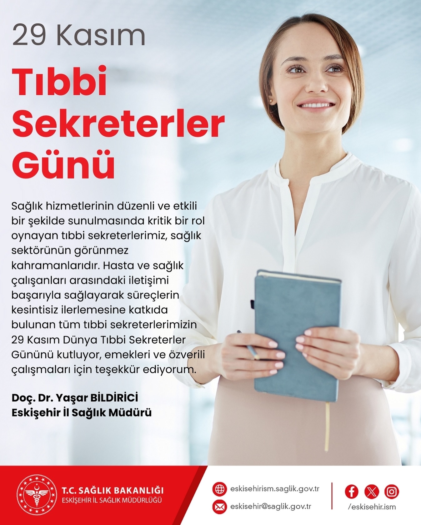 İl Sağlık Müdürü Bildirici Tıbbi Sekreterler Günü'nü Kutladı