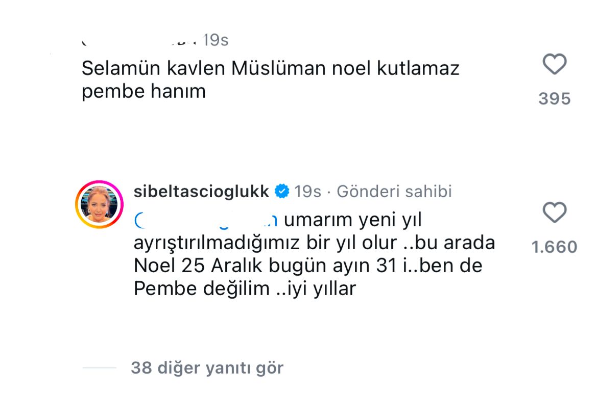 Kızılcık Şerbeti'nin Pembesi Müslüman Noel Kutlamaz Yorumuna Yanıt Verdi (1)