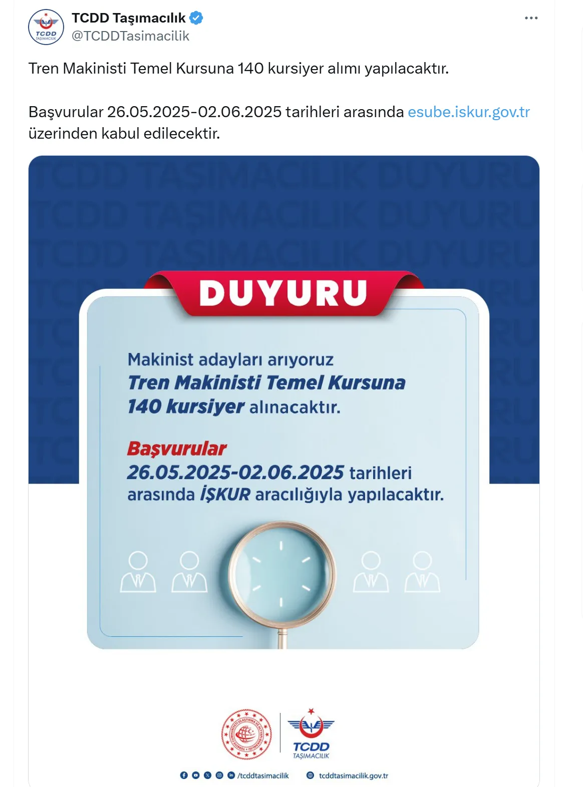 Tcdd Makinist Kursları Duyusu