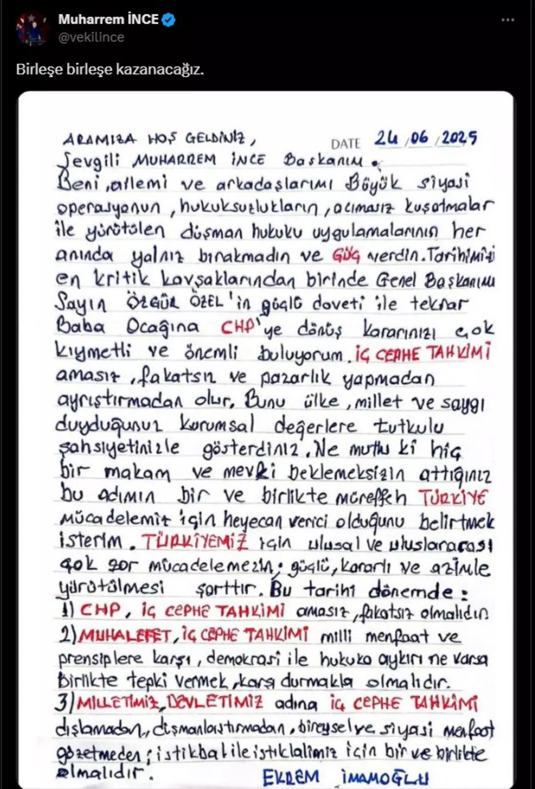 Ince Mektup