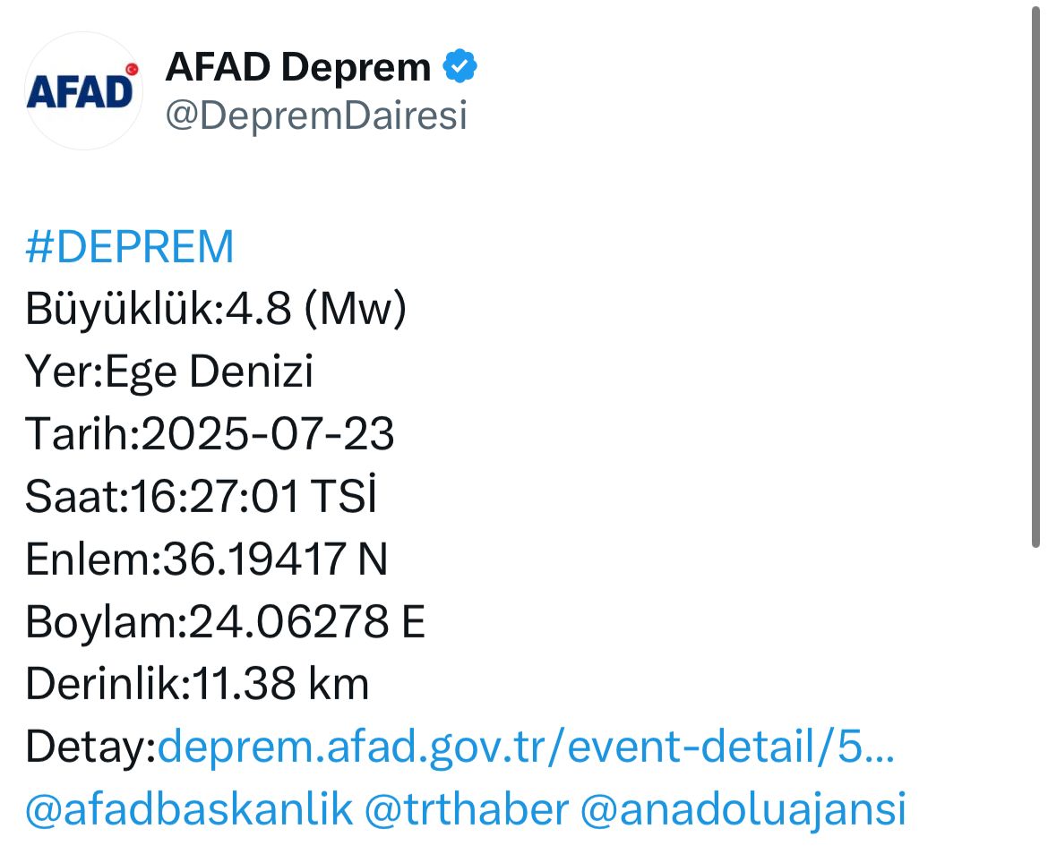 SON DAKİKA: 4.8 büyüklüğünde deprem!