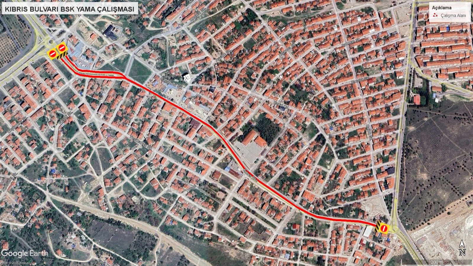 Büyükşehi̇r Beledi̇yesi̇ Gece Mesai̇si̇ İçi̇n Sürücüleri̇ Uyardi (4) Kibris Bulvari