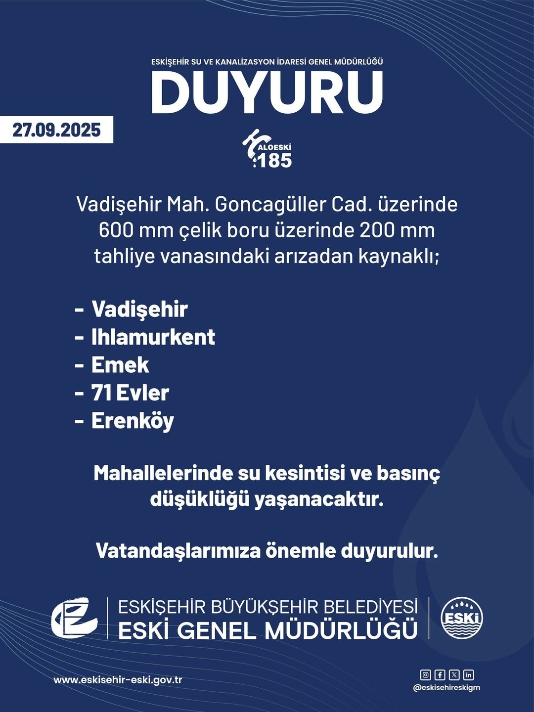 Eski̇ Su Kesi̇nti̇si̇