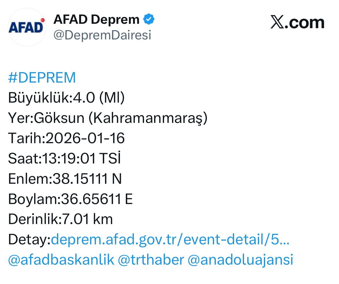 Kahramanmaraş Deprem