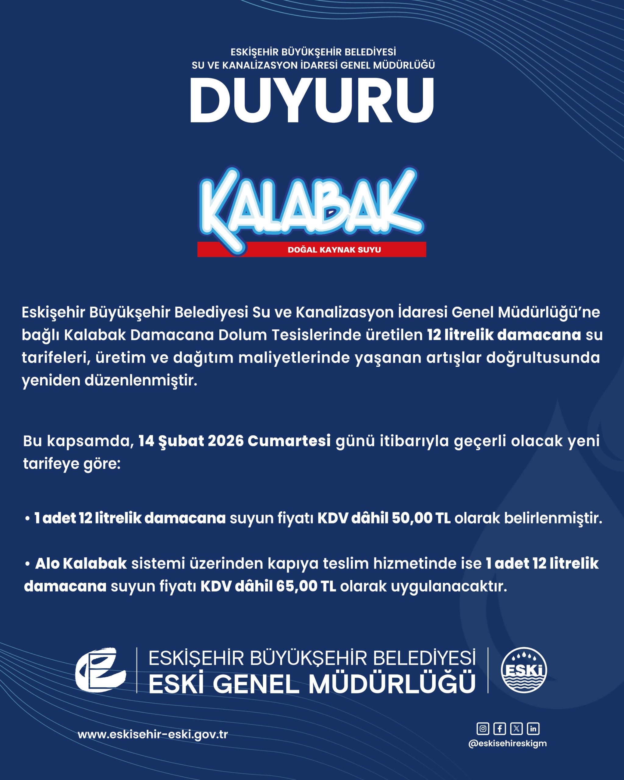 Yeni Tarife Duyuru