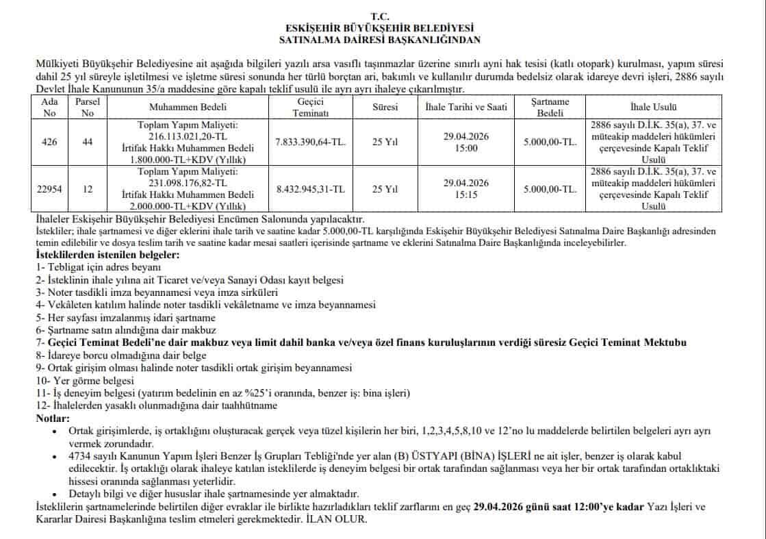 Otopark Ihalesi Eskişehir (1)