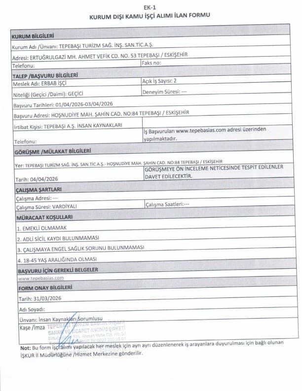 Tepebaşı Belediyesi Iş Ilanı (1)