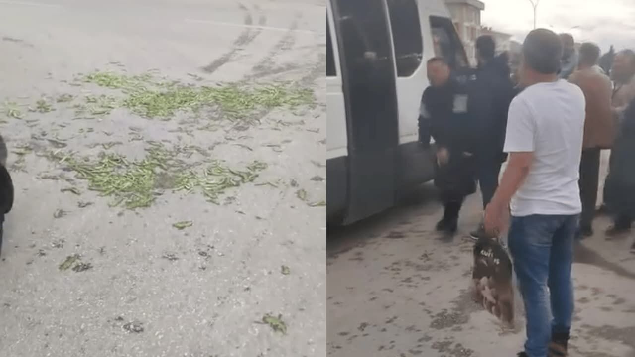Eskişehir'de seyyar satıcı ve zabıta ekipleri arasında gerginlik çıktı, ürünler yola saçıldı