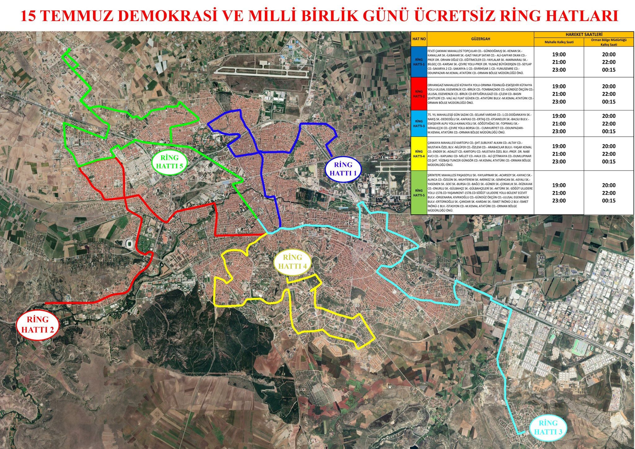 Eskisehir Buyuksehir Belediyesi Duyurdu 15 Temmuzda Ucretsiz Ring Seferleri Duzenlenecek