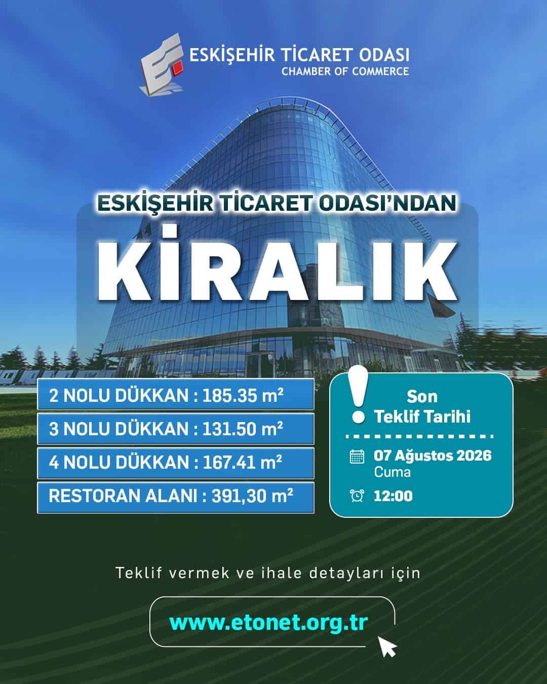 Eskişehir Ticaret Odası’ndan Kiralık İş Yerleri: İhale Süreci Başladı!