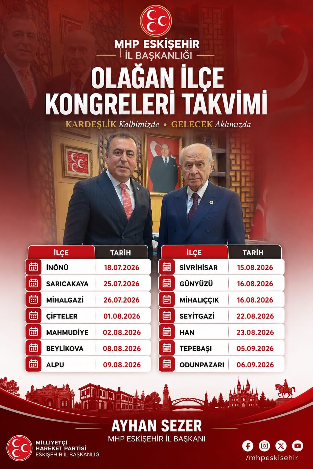 Mhp Eskisehir Olagan Ilce Kongreleri Takvimi Belli Oldu
