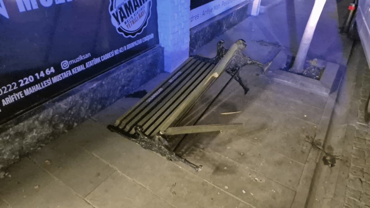 Kontrolden Çıkan Otomobil Bankta Oturan 2 Çocuğa Çarptı